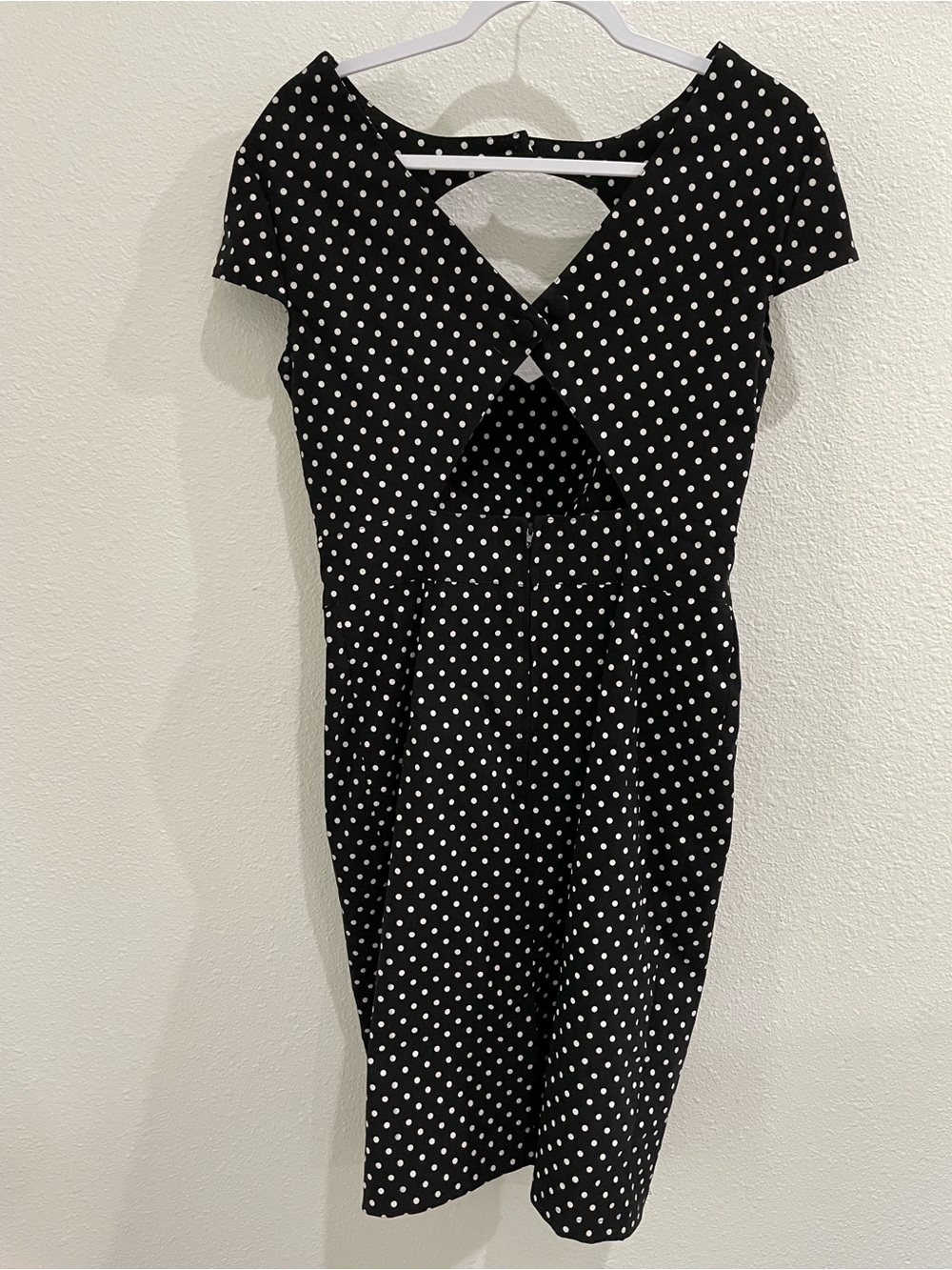 Hell Bunny Polka Dot Mod Sheath Dress Pinup Retro Black Vintage Stretch - Picture 8 of 10